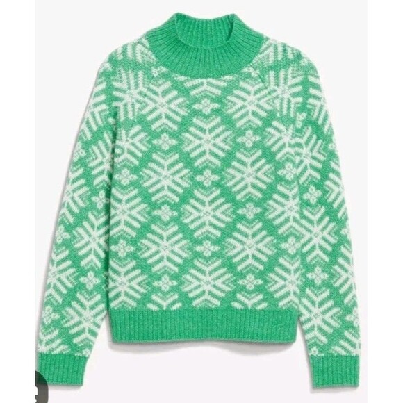 NWT Women's Old Navy Holiday Print Mock Neck Sweater Size XL N5 - Picture 1 of 11